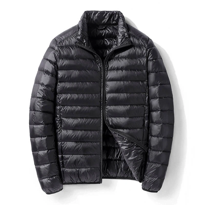 Mens black packable down jacket Mens black packable down jacket