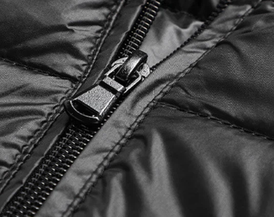 Mens black packable down jacket zip Mens black packable down jacket zip