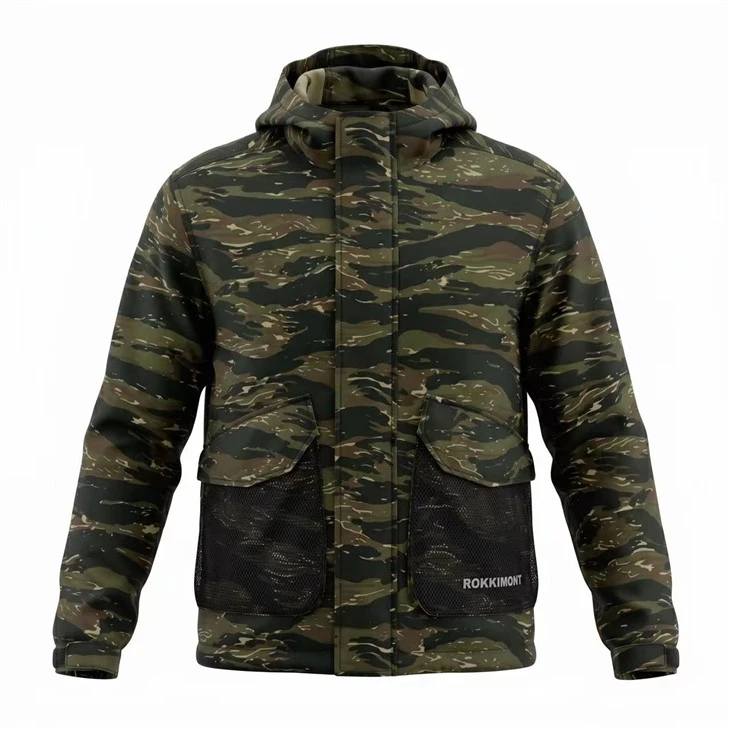 Jungle Tiger Camo Utility Treningsjakke med hette for menn