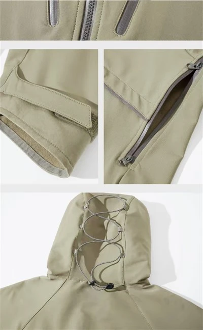 Outdoor Three-proof Softshell Warm Jacket Unisex Workwear Hooded Windproof Jacket